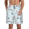 thumbnail image 2 of Uemuo Poodle Playing Skateboard Pattern Men's Swim Trunks Hawaiian Beach Bathing Suit Swimsuits Beach Quick-Dry Shorts with Pockets-XX-Large, 2 of 9