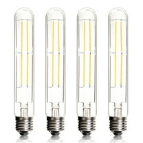 4Pack Dimmable E26 LED Bulbs 8W Equal 80 Watt Light Bulbs Warm White 2700K Edison Bulb AC120V Tubular T10 LED Bulb for Rustic Pendant, Chandeliers, Wall sconces