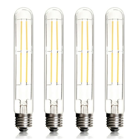 4Pack Dimmable E26 LED Bulbs 8W Equal 80 Watt Light Bulbs Warm White 2700K Edison Bulb AC120V Tubular T10 LED Bulb for Rustic Pendant, Chandeliers, Wall sconces