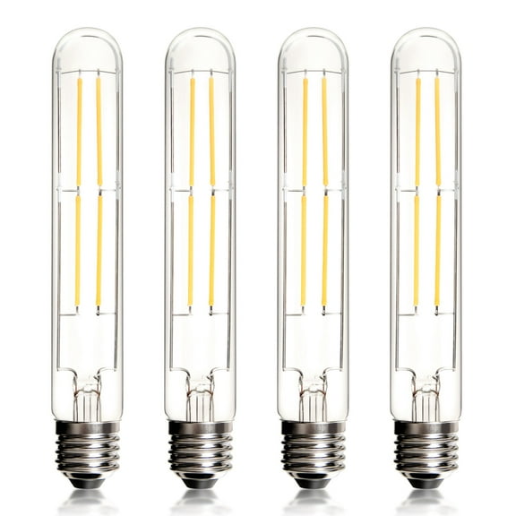 4Pack Dimmable E26 LED Bulbs 8W Equal 80 Watt Light Bulbs Warm White 2700K Edison Bulb AC120V Tubular T10 LED Bulb for Rustic Pendant, Chandeliers, Wall sconces