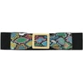 thumbnail image 5 of YooGuoGuo Snakeskin Wide Elastic Belt for Women Dress Waist Belts PU Leather Stretchy Wide Waist Cinch Belt Waistband Costume, 5 of 6