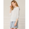 thumbnail image 4 of Blusa de lunares de verano Allegra K con cuello con volantes para mujer blanco XL, 4 of 6