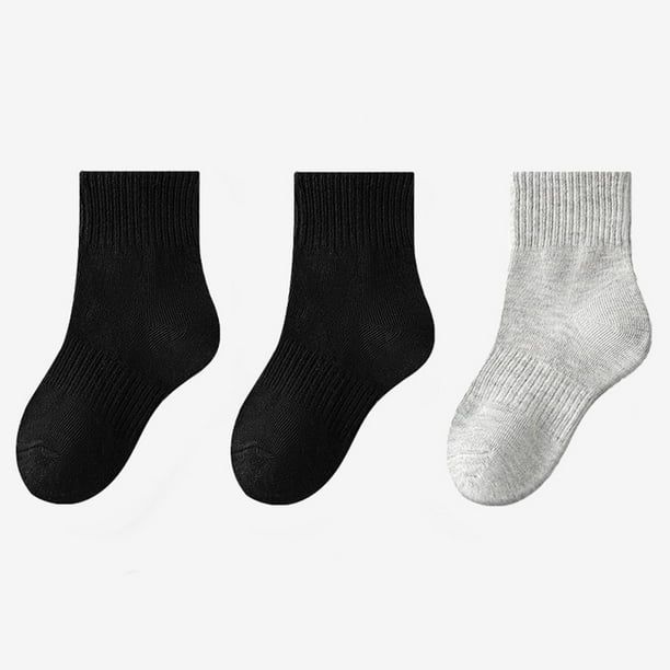 Kids' 3-Pack Cotton Mid-Calf Tube Socks for Boys and Girls, Breathable Athletic Socks for Sports and Daily Wear, Odor-Resistant and Moisture-Wicking