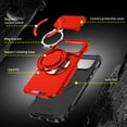 thumbnail image 4 of 360° Rotatable + 100° Fold Ring Stand Slim Fit Case for iPhone 17 Pro Max, with Sliding Camera Cover Shockproof Drop Protection Matte Hybrid Phone Cover, Support Magnetic Car Mount, Red, 4 of 10