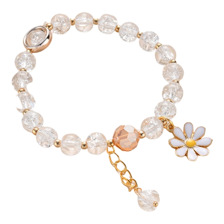 Gold Crystal Flower Bangle Bracelet - Women Accessories Swarovski Flower Crystal Gold Plated Adjustable Bangle  main image 3