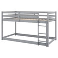 thumbnail image 5 of Bellemave Low Bunk Beds Twin Over Twin, Wooden Floor Bunk Bed Frame Built-in Ladder for Toddler Girls Boys (Gray）, 5 of 6