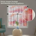 thumbnail image 3 of Pink Kitchen Curtains Abstract Oil Painting Window Curtains Valance and Tier Set 36 Inch, Contemporary Neutral Modern Rod Pocket Short Tier Curtain, Vintage Small Curtains for Kitchen Decor, 3 of 6