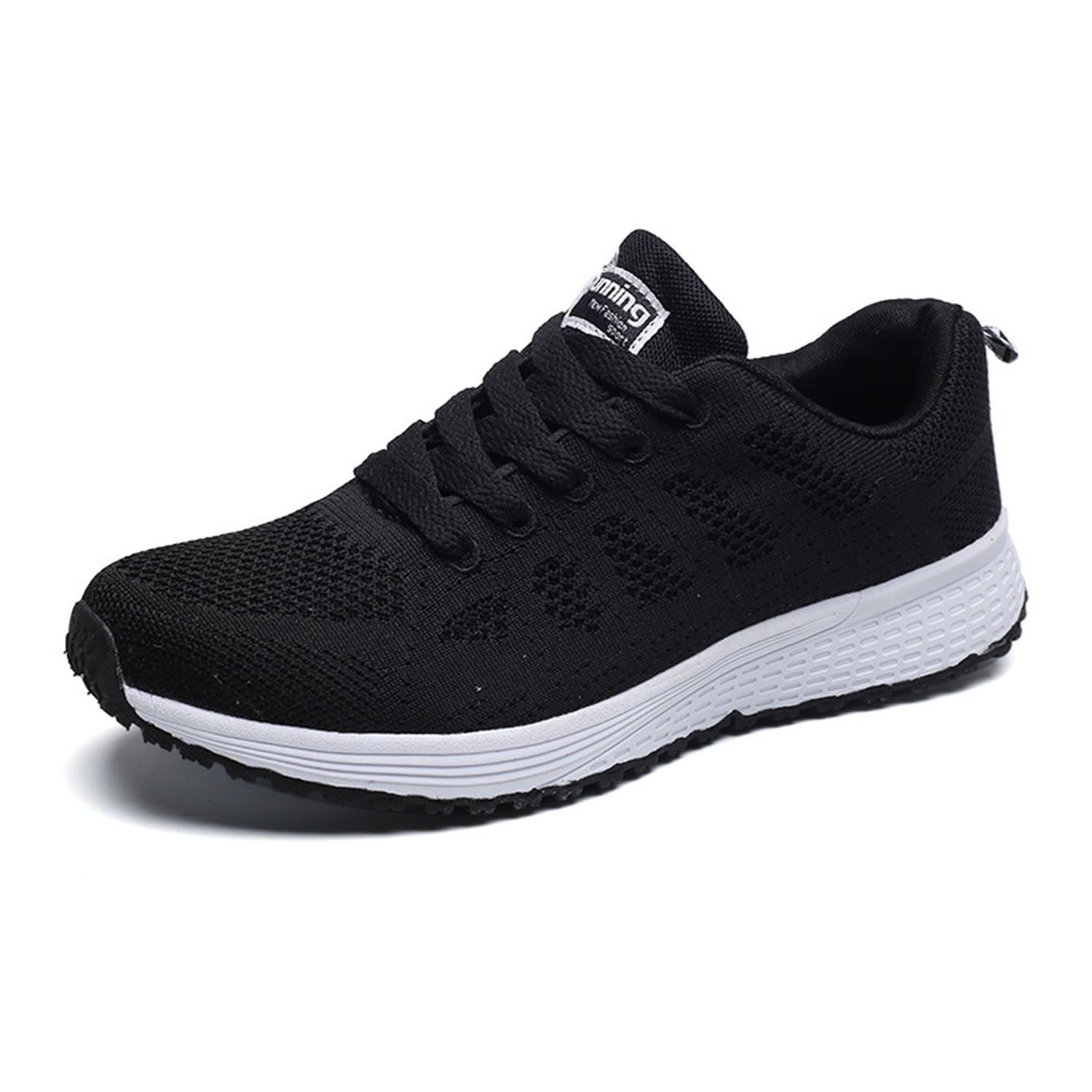 WONESION Womens Walking Shoes Mesh Athletic Running Sneakers Black Size