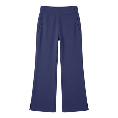 HAYIMI Children Comfortable Girls Casual Pants With Stretchy Waistband For Everyday Play And School Stylish Solid Color Trousers