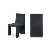 Meridian Furniture Benson Black Microsuede Corduroy Dining Chair (Set of 2)