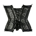 thumbnail image 3 of Corset Tops for Women Floral Lace Corset Bustier Plus Size Overbust Corset Beige M, 3 of 5