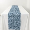 thumbnail image 2 of BalsaCircle 14" x 108" Raised Roses Floral Table Top Runner Wedding Linens Dusty Blue, 2 of 8