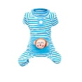 thumbnail image 1 of Pijama suave a rayas para perros, gatos y cachorros: mono, abrigo, ropa de dormir., 1 of 8