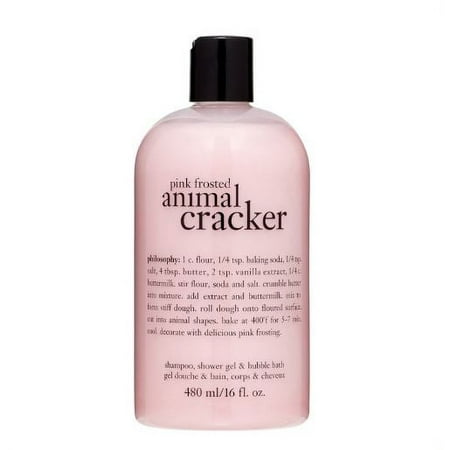 Philosophy Pink Frosted Animal Cracker Shampoo, Shower Gel & Bubble Bath, 16 Fl Oz
