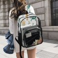 thumbnail image 6 of PVC Transparent Backpacks Clear Backpack for Travel and Outings Watercolor Sea Life Pattern, 6 of 7