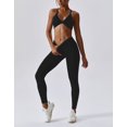thumbnail image 7 of IBTOM CASTLE Workout Sets for Women 2 Piece Twist Front Halter Sports Bras High Waist Biker Full-Length Leggings Exercise Gym Yoga Outfit M Z-Black, 7 of 7