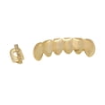 thumbnail image 2 of Parrillas chapadas en 18 quilates, accesorios extraíbles, joyería, parrilla bucal, dientes dorado, 2 of 4