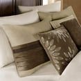 thumbnail image 2 of Madison Park - Palmer 7 Piece Comforter Set - Natural - Queen - Pieced Microsuede - Includes 1 Comforter, 3 Decorative Pillows, 1 Bed Skirt, 2 Shams, 2 of 6