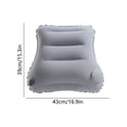 thumbnail image 3 of Inflatable PVC Lumbar Pillow, Ergonomic Curved Support for Waist and Back, Travel and Office Use, Soft Flocking Surface, Compact Foldable Design, Blue or Gray, 43x39 cm, 3 of 6