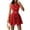 Red, variant on Bnwani A Line Dresses,Dresses for Women,Sleeveless,Fitted Waist,Shirt Collar,Cutout Waist,Red,S