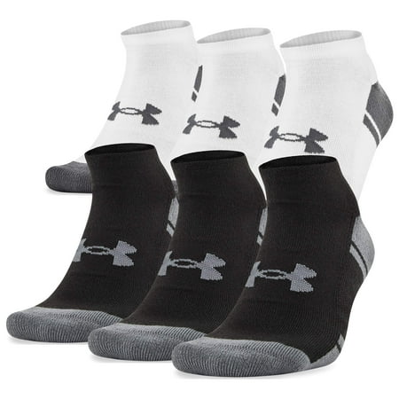 Under Armour Adult Resistor 3.0 No Show Socks, 6-Pairs, Black/White ...