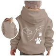 thumbnail image 4 of Bibifish Kids Hoodies Dog High-Five Graphic Print Full-Zip Lined Hoodie Jackets Soft Warm Oversized Fit Outdoor Walks Cute Hoodies, 4 of 4