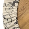 thumbnail image 5 of Ambesonne Circus Fitted Round Tablecloth, Monkeys Ride Bicycle Print, 36"- 40" Diameter, Pale Camel Charcoal Grey, 5 of 5