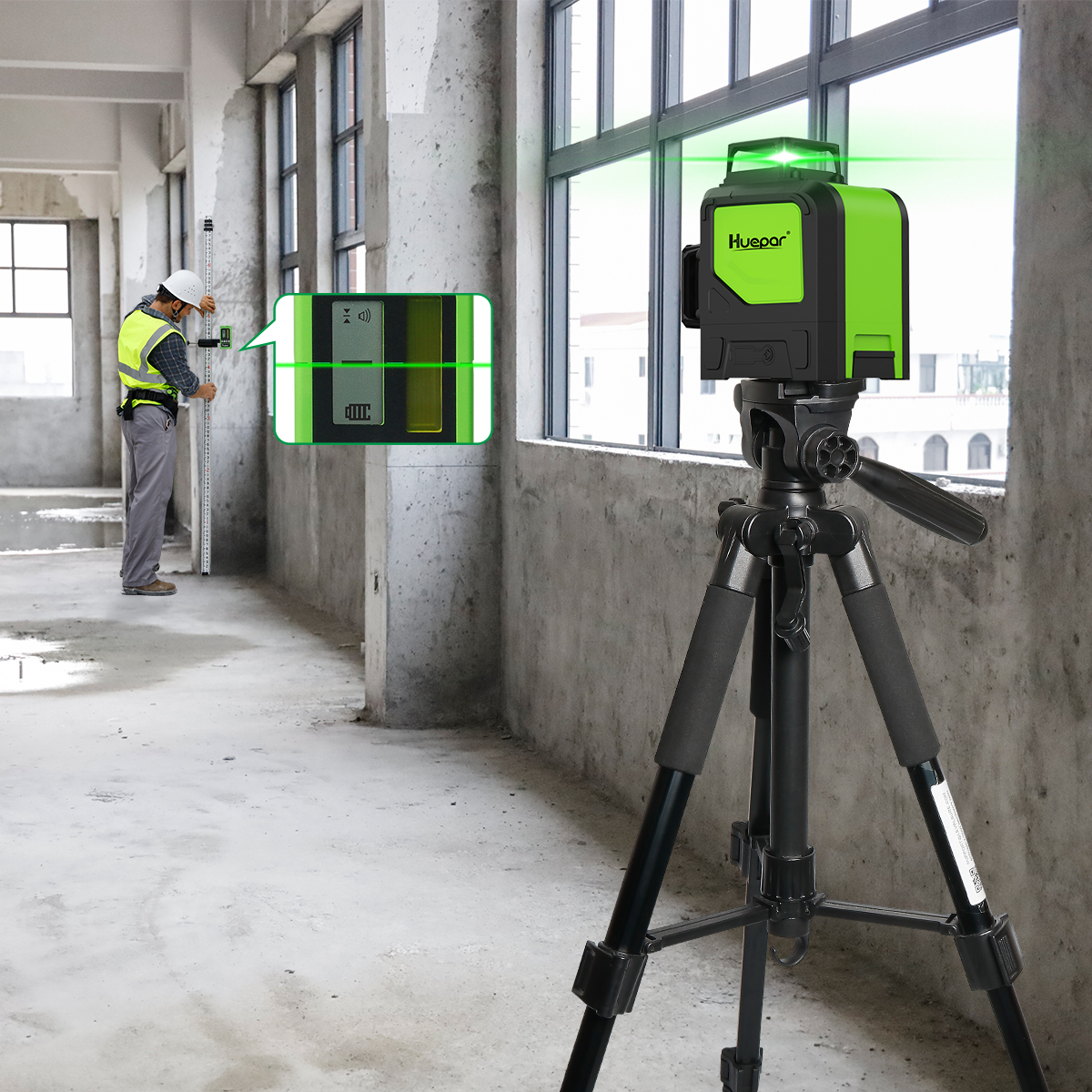 Huepar 3D 12-Line Self-Leveling Green Laser Level photo 4