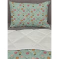 thumbnail image 3 of Honeycomb Comforter & Sham Bedding Set, Bee and Honey Elements Themed Illustration Cartoon Design, 3 pcs Duvet Set Microfiber Filling Quilt, 5 Sizes, Pale Green Pink, by Ambesonne, 3 of 4