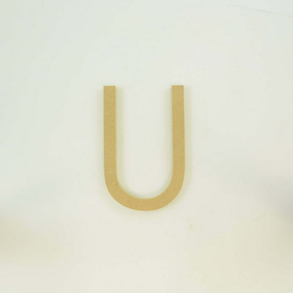 Package of 1, 16 Inch X 3/4" Thickness MDF Letter U in The Century Gothic Font, Thick, Upper Case for Art & Craft Project, Made in USA