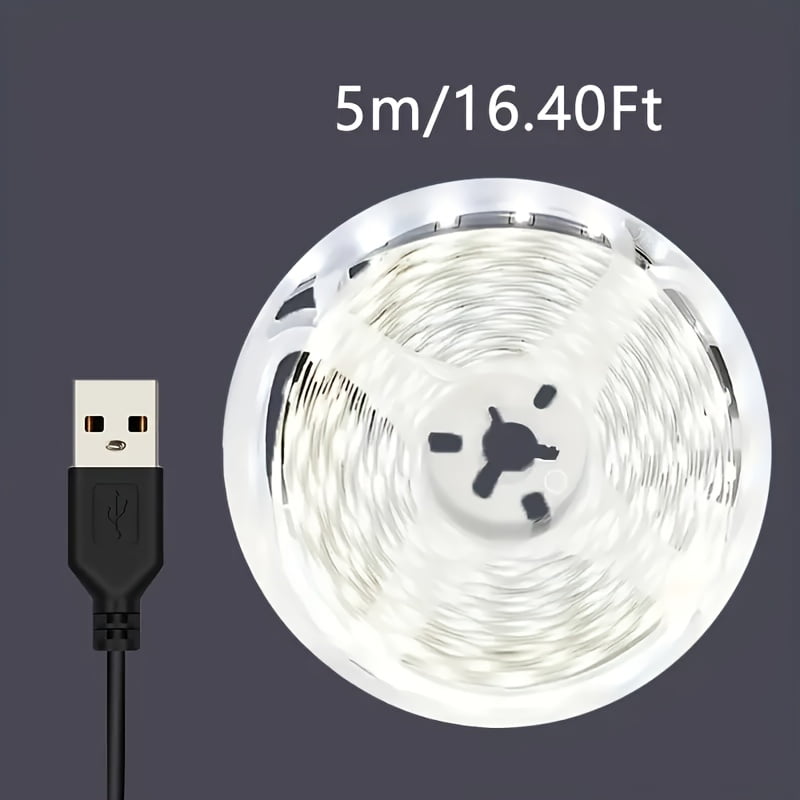 USB Powered LED Strip Lights, Multifunctional Interior Lighting for Mirrors, Cabinets, TV Background - White, No Battery Required, Various Lengths Space Theme, Valentine's Day Decor