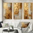 thumbnail image 1 of Designart "Togetherness in Vintage Gold II" Abstract Painting Framed Wall Art Set Of 3 - Gold Modern Frame Gallery Wall Set For Home Decor, 1 of 6