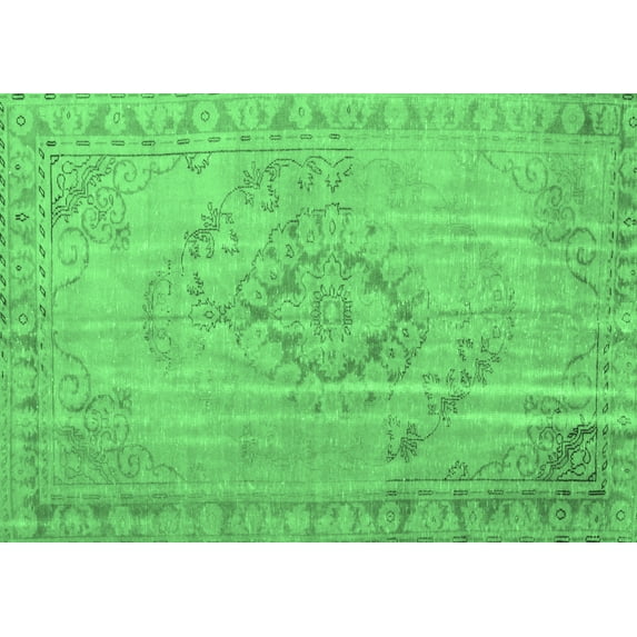 Ahgly Company Indoor Rectangle Persian Emerald Green Traditional Area Rugs, 4' x 6'