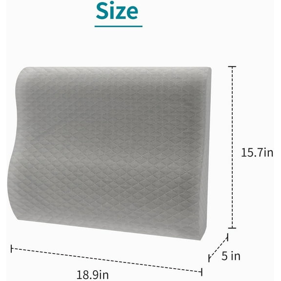 Lumbar Support Pillow for Couch/Recliner Chair, Gel Memory Foam Back Cushion with Washable Cover, Ergonomic Pain Relief for Office & Home