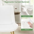 thumbnail image 4 of Dining Chairs Set of 2, Modern PU Leather Ergonomic Mid-Back Kitchen Chairs with Thick Cushions, Armless Sturdy Metal Legs and Adjustable Foot Pads for Dining Room or Breakfast Area (White), 4 of 9