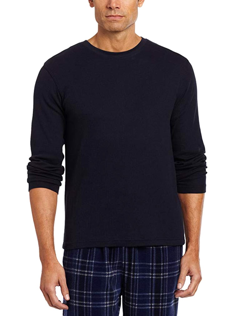 Intimo Mens Long Sleeve Crew Thermal Pajama Shirt XLarge
