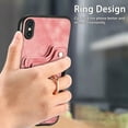thumbnail image 5 of Nalacover For iPhone X / XS Case Ring Holder Kickstand with Credit Card Holder, Back Flip Premium Leather Magnetic Clasp Removable Wirst Hand Strap Cover For iPhone X / XS, Pink, 5 of 14