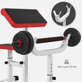 thumbnail image 4 of Resenkos 265 LBS Preacher Curl Bench, Adjustable Seated Arm Isolated Barbell Dumbbell Bicep Station, for Strength Training, White, 4 of 7