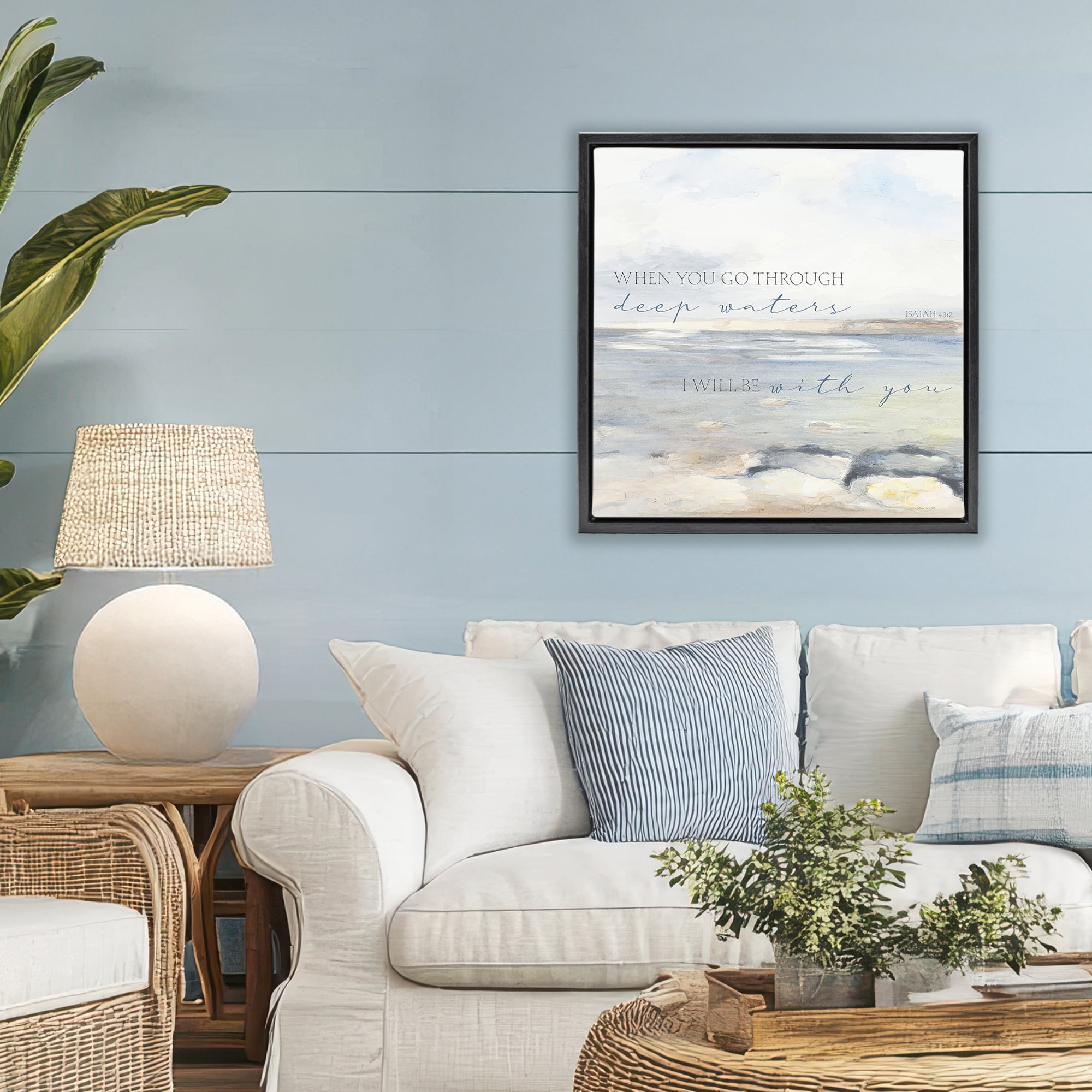 Stupell Industries Deep Waters with You Black Framed Floater Canvas Wall Art, design by Lanie Loreth