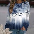 thumbnail image 1 of Qiopertar Mode Femmes Décontracté Manches Longues Col Rond Imprimé Chandail en Molleton Hauts Blouse Offres de la Semaine Liquidation Moins de 5$ jusqu'à 90 % de Réduction, 1 of 4