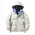 thumbnail image 3 of Hicidod Boys Girls Winter Jackets Hooded Long Sleeved Zipper Warm Down Coats Solid Color Thicked Waterproof Fashion Outerwear, 3 of 4