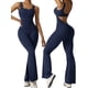thumbnail image 4 of Monos sin mangas acampanados para mujer, camisetas sin mangas sexis con espalda descubierta, mono ajustado para Yoga, mono sin costuras, 4 of 5