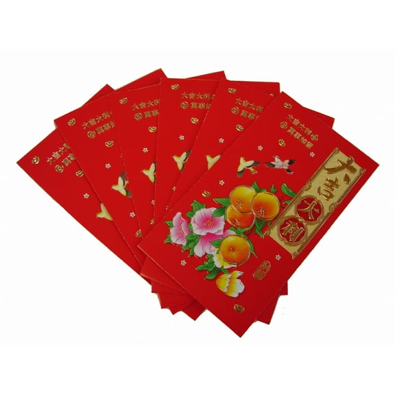 Big Chinese Money Envelopes, Big Red Envelopes with Tangerine Pictures