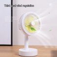 thumbnail image 4 of Mini ventilador Rotación automática Viento de tres velocidades Ventilador ajustable Ventilador de aire de carga USB con luz LED, 4 of 8