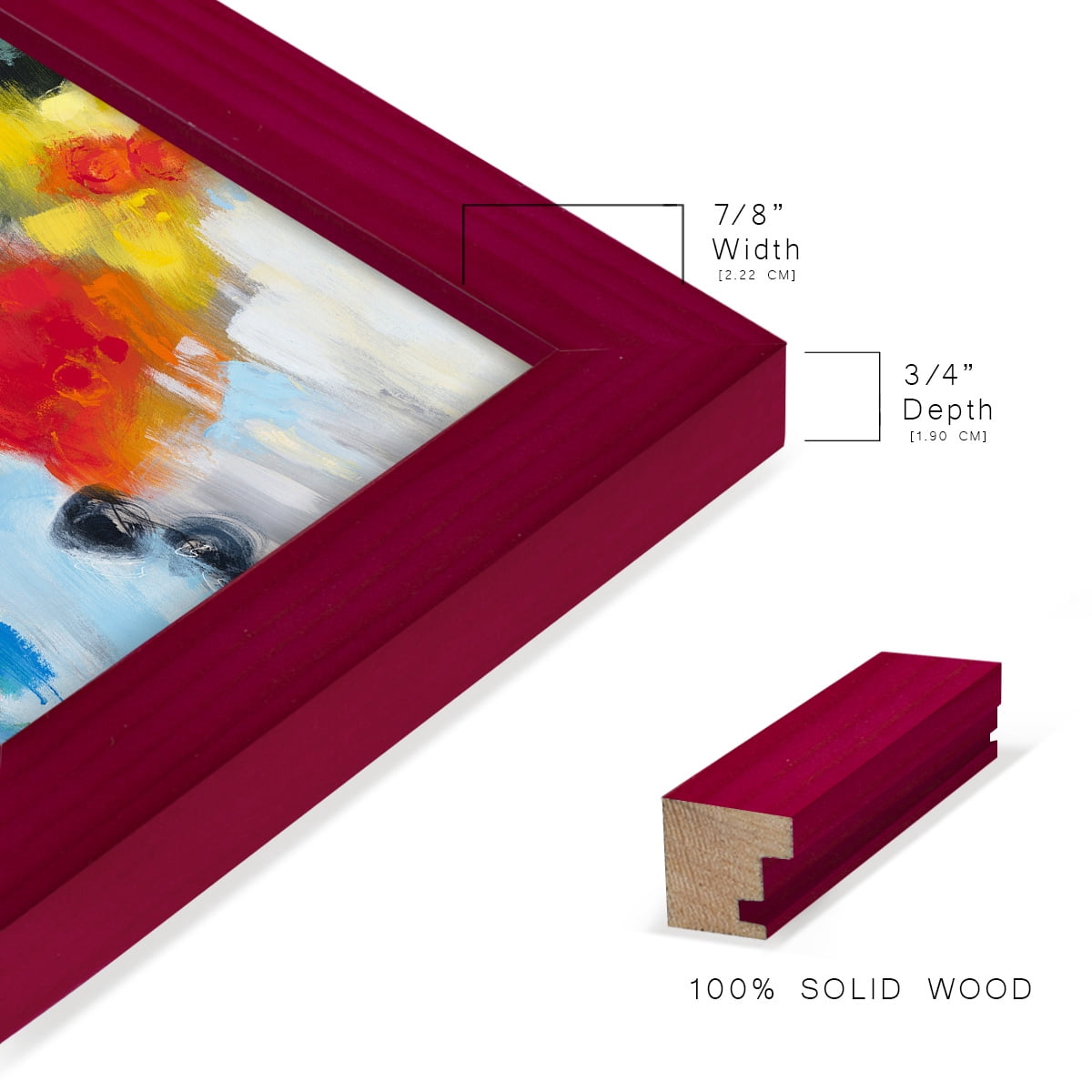 In the Loop I -Framed Print w/glass-Cherry Red