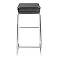 thumbnail image 2 of Maklaine Contemporary Fabric 33" Faux Leather Bar Stool in Black (Set of 2), 2 of 2
