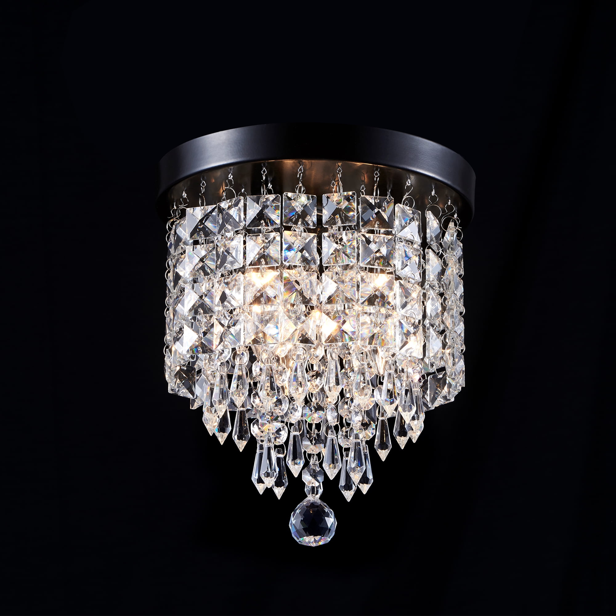 Luxury Spectacular Square Crystal Flush Mount Ceiling Fixture Light 5-Star Hotel 