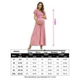 thumbnail image 5 of Yesfashion Womens Summer Spring Smocked Wedding Guest Maternity Maxi Dress Casual Short Sleeve Floral Long, 5 of 5