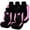Pink, variant on 9pcs Universal Fit Auto Seat Covers(5 chair and headrest covers, 2 front seat covers, 1 rear seat back cover, 1 rear seat cover)