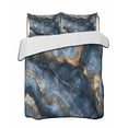 thumbnail image 2 of Navy Blue Marble King Size Down Alternative Comforter, Lightweight Comforter Quilt Bedding Set with Pillow Shams Modern Art Contemporary Yellow All Seasons Bed Comforter Duvet Insert 96"x106", 2 of 7